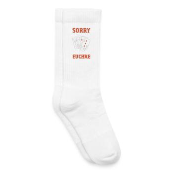 Tut Mir Leid Dass Ich Zu Spät Bin Euchre - Kinder Tennissocken - Weiß - Rechts