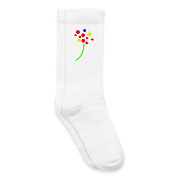 Bouquet néon confettis - Chaussettes de tennis bio enfant - blanc - Droite