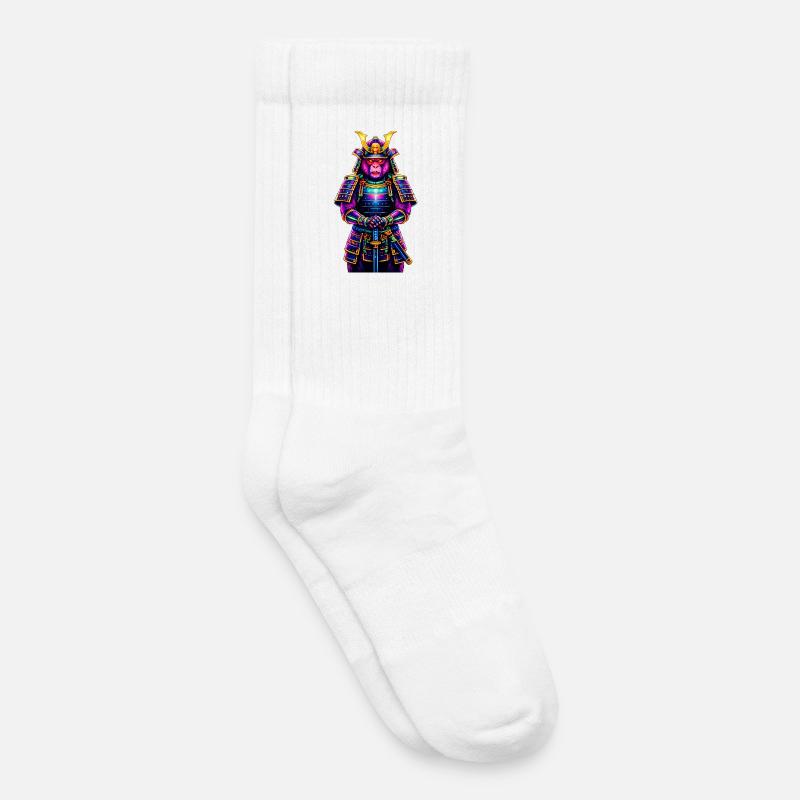 Neon-Samurai-Affe Japanisches Krieger-Tier - Kinder Tennissocken - Weiß