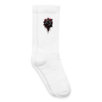 Rose, Rose Noire, Rose et Fleurs - Chaussettes de tennis bio enfant - blanc - Droite