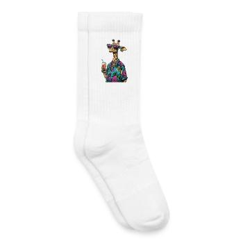 Été de la bande dessinée Girafe - Chaussettes de tennis bio enfant - blanc - Droite