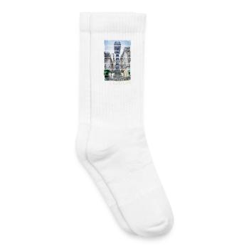 Lissabon in Portugal Retro Aufzug Vintage Souvenir - Kinder Tennissocken - Weiß - Rechts