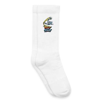 Fussballroboter macht Fallrückzieher - Kinder Tennissocken - Weiß - Rechts