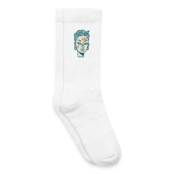 Visage féminin #7 - Chaussettes de tennis bio enfant - blanc - Droite