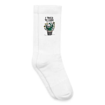 Cactus avec un échec sur les soins du crâne - Chaussettes de tennis bio enfant - blanc - Droite