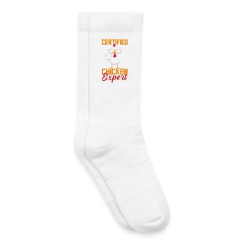 Élevage de coqs, volaille, poulet - Chaussettes de tennis bio enfant - blanc - Droite