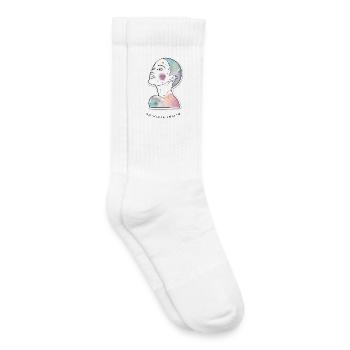 Vitiligo Body Positivity Not A Glitch A Feature - Kids Tennis Socks - white - Right