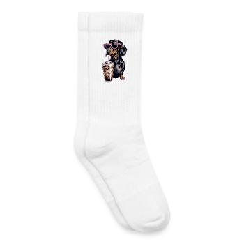 Café glacé teckel - Chaussettes de tennis bio enfant - blanc - Droite