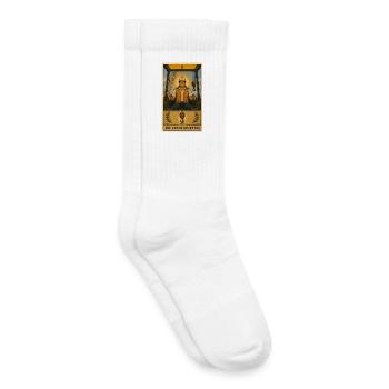 Opérateur de grue | Tarot de grue sur le chantier - Chaussettes de tennis bio enfant - blanc - Droite