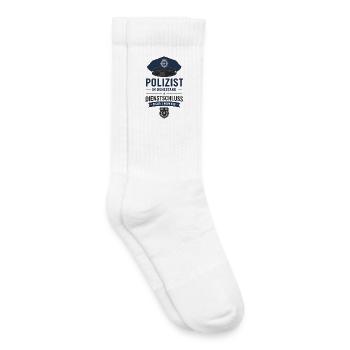 Polizist im Ruhestand – Polizeimütze Rente Spruch - Kinder Tennissocken - Weiß - Rechts