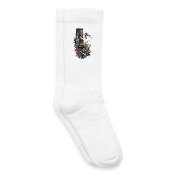 Abenteuerstiefel und Wildblumen - Kinder Tennissocken - Weiß - Rechts