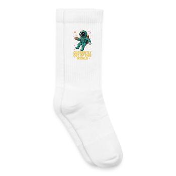 Astronaut mit Kaffee im Weltall - Kinder Tennissocken - Weiß - Rechts