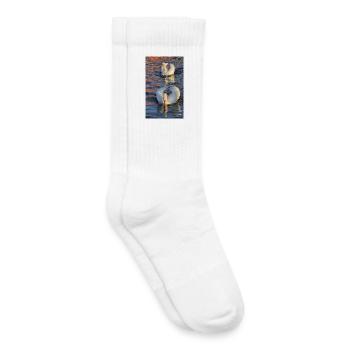 Swans in a play of colours - Kids Tennis Socks - white - Right