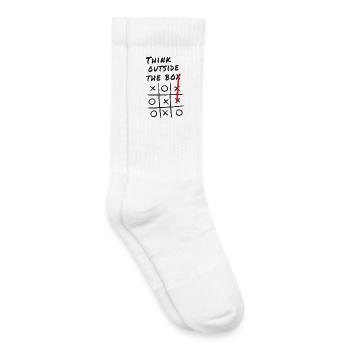 Think Outside the Box – Creative Tic-Tac-Toe - Kids Tennis Socks - white - Right