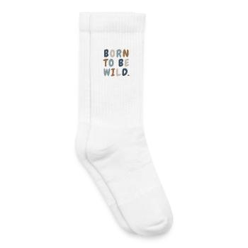 Born Wild Boho Cute Minimalist Shirt - Kinder Tennissocken - Weiß - Rechts
