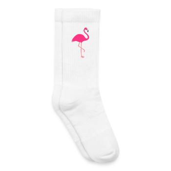Flamingo - design animal - Chaussettes de tennis bio enfant - blanc - Droite