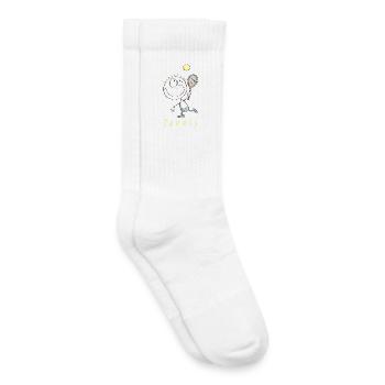 Happy tennis player - cartoon stick figure - Kids Tennis Socks - white - Right