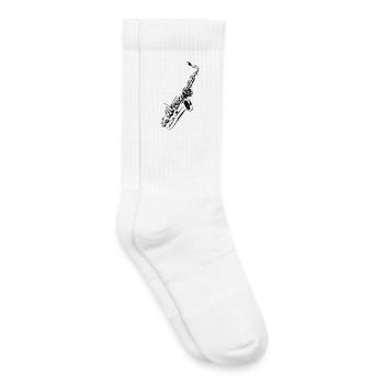 Saxophone music instrument musician band horn * - Kids Tennis Socks - white - Right