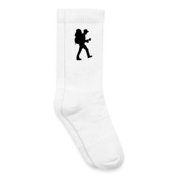 Silhouette de randonneur - Chaussettes de tennis bio enfant - blanc - Droite