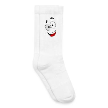 - Cartoon. Ein glückliches Gesicht, das den Fischfang !!! - Kinder Tennissocken - Weiß - Rechts