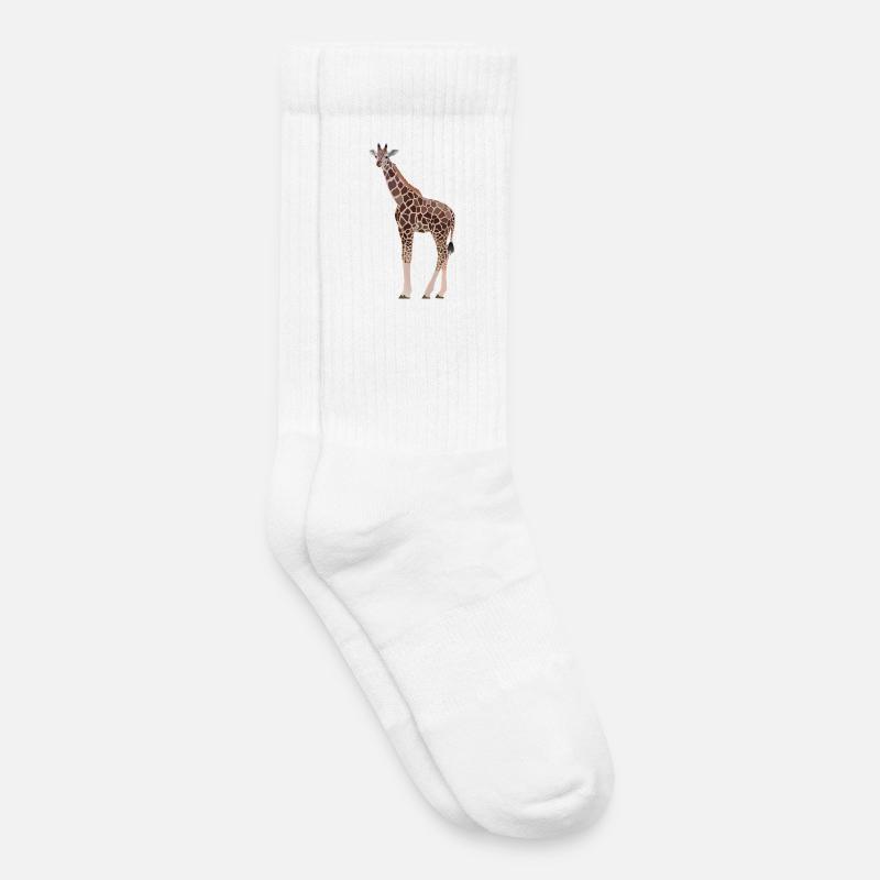 Gina, Giraffe - Kinder Tennissocken - Weiß