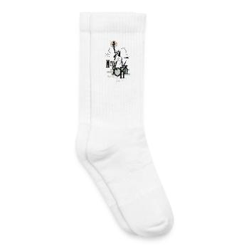 Un jour j'irai à New-York avec toi - Chaussettes de tennis bio enfant - blanc - Droite