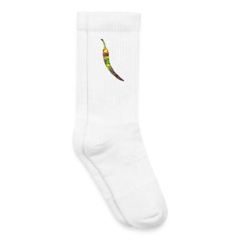 Chili Farbexplosion Illustration - Kinder Tennissocken - Weiß - Rechts