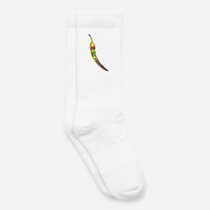 Chili Farbexplosion Illustration - Kinder Tennissocken - Weiß