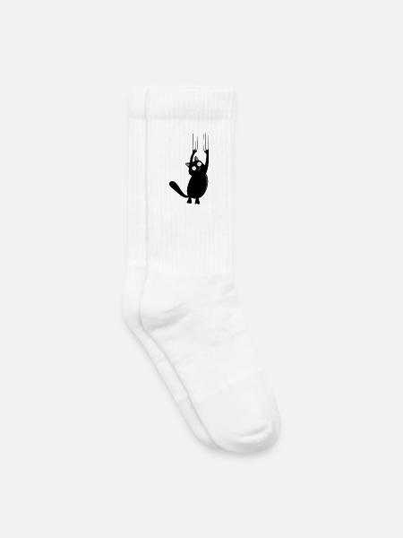 Panic Cat (Black Version) - Kinder Tennissocken - Weiß