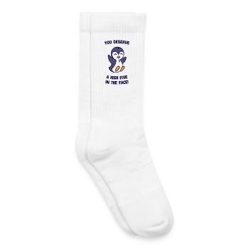 Humorous Statement Sweet Penguin Bird Animal Arctic - Kids Tennis Socks - white - Right