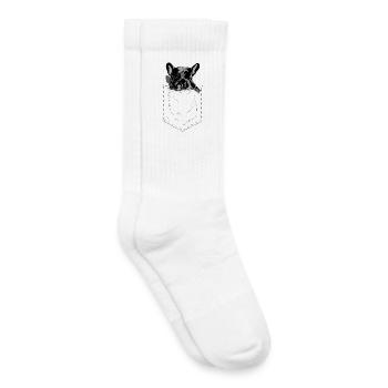 Style pop art de style style poche Frenchie - Chaussettes de tennis bio enfant - blanc - Droite