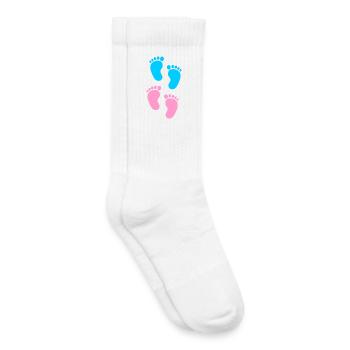 Baby-Fußabdrücke blau und rosa - Kinder Tennissocken - Weiß - Rechts