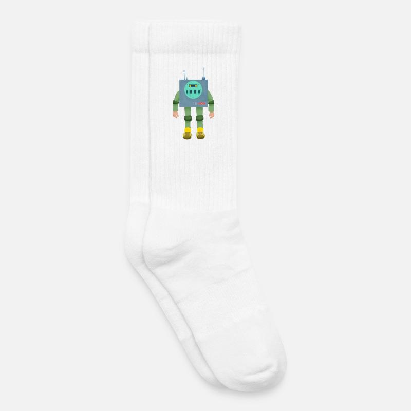 Garçon robotisé - Chaussettes de tennis bio enfant - blanc