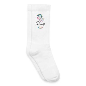 Bébé 2024 - Chaussettes de tennis bio enfant - blanc - Droite