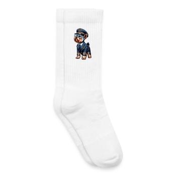 Pilote de Yorkshire Terrier - Chaussettes de tennis bio enfant - blanc - Droite