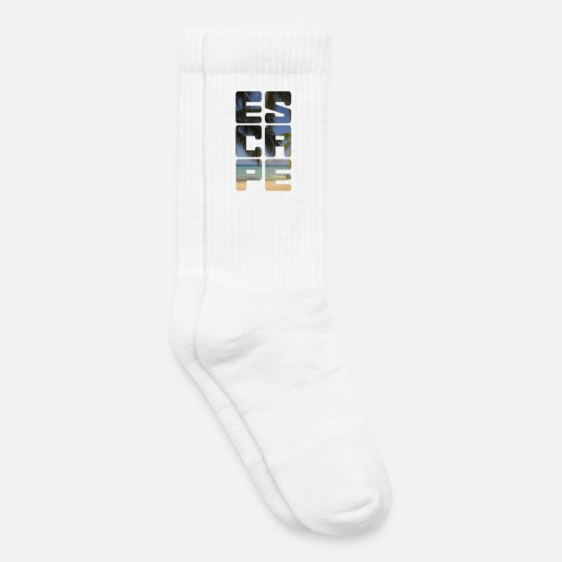 Plage d’évasion - Chaussettes de tennis bio enfant - blanc