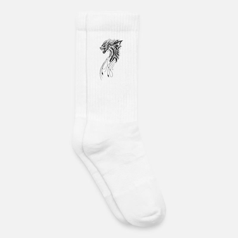 Drache Fantasy Feuerdrache - Kinder Tennissocken - Weiß