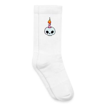 Bougie Kawaii Crâne - Chaussettes de tennis bio enfant - blanc - Droite