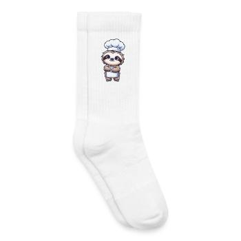 Mignon paresseux Chef Chef Artiste De Cuisine - Chaussettes de tennis bio enfant - blanc - Droite