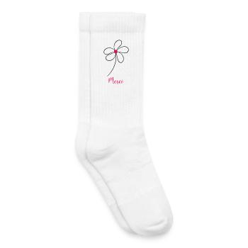 MAÎTRESSE. MAITRE. MERCI. MERCI MAÎTRESSE - Chaussettes de tennis bio enfant - blanc - Droite