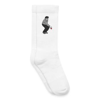 Petanque Spieler Rechtshänder - Kinder Tennissocken - Weiß - Rechts