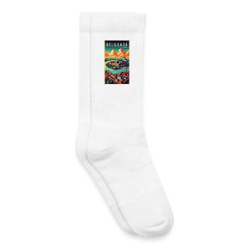 Belgrad Serbien Retro Design - Kinder Tennissocken - Weiß - Rechts