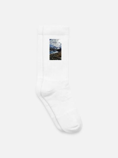 Schneebedeckte Berge - Kinder Tennissocken - Weiß