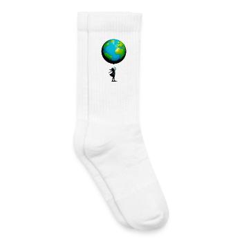 Planète Terre - Chaussettes de tennis bio enfant - blanc - Droite