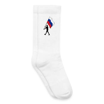 Flagge Russland Mann zu Fuß - Kinder Tennissocken - Weiß - Rechts