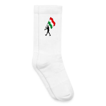 Flag Hungary man walking - Kids Tennis Socks - white - Right