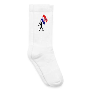 Flag Croatia man walking - Kids Tennis Socks - white - Right