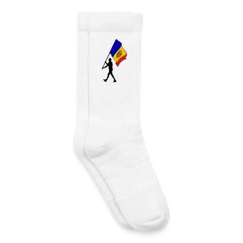 Flag Moldova man walking - Kids Tennis Socks - white - Right