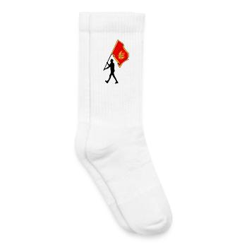 Flag Montenegro man walking - Kids Tennis Socks - white - Right
