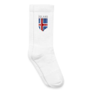 Drapeau de l’Islande, fierté islandaise - Chaussettes de tennis bio enfant - blanc - Droite